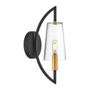 Savoy House 9-7167-1-143 One Light Wall Sconce, Matte Black/Warm Brass (3)