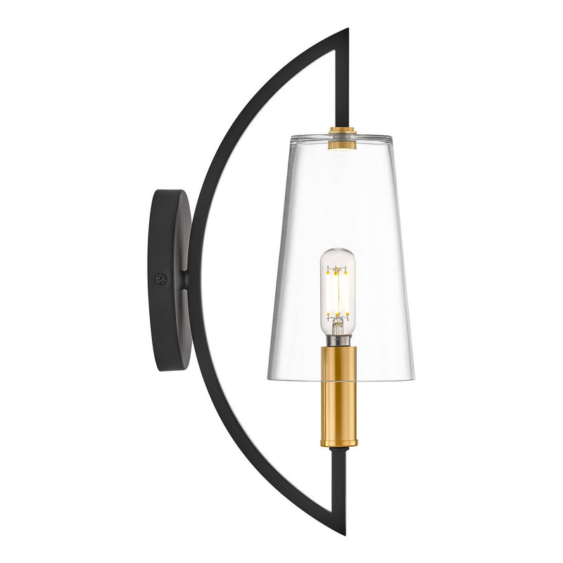Savoy House 9-7167-1-143 One Light Wall Sconce, Matte Black/Warm Brass (4)