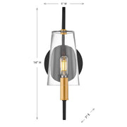 Savoy House 9-7167-1-143 One Light Wall Sconce, Matte Black/Warm Brass (5)