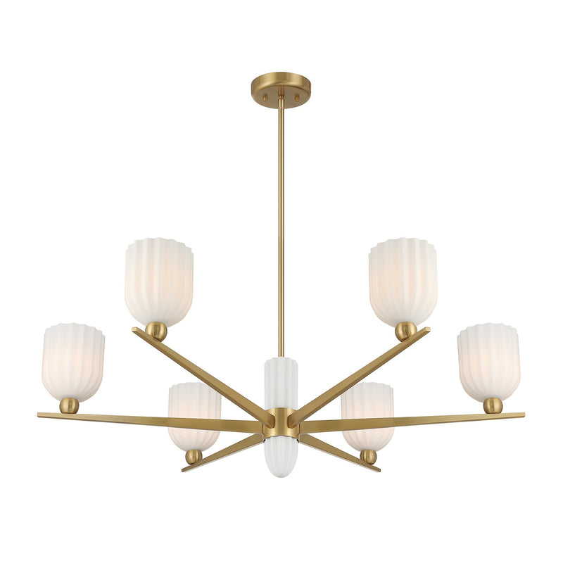 Savoy House 1-1125-6-322 Six Light Chandelier, Warm Brass (4)