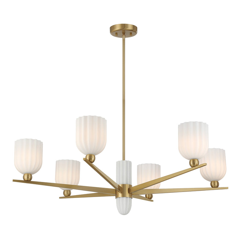 Savoy House 1-1125-6-322 Six Light Chandelier, Warm Brass (5)