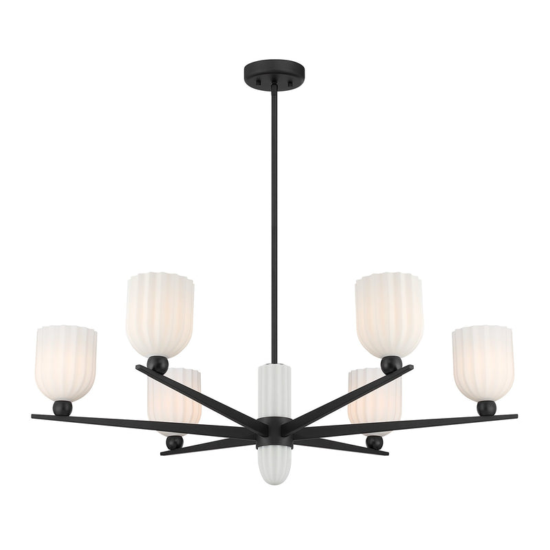Savoy House 1-1125-6-89 Six Light Chandelier, Matte Black (3)