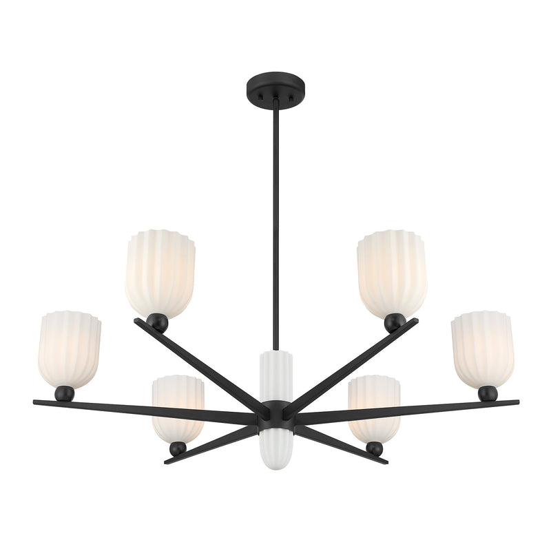 Savoy House 1-1125-6-89 Six Light Chandelier, Matte Black (4)
