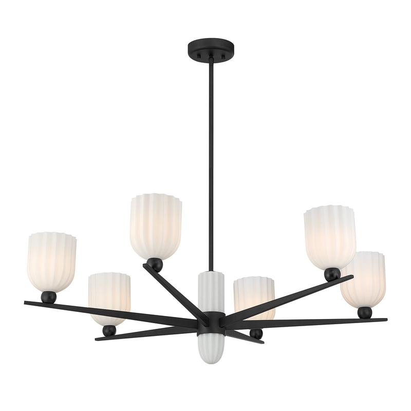 Savoy House 1-1125-6-89 Six Light Chandelier, Matte Black (5)