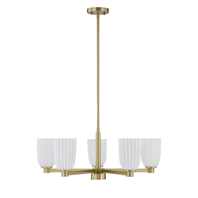 Savoy House 1-1246-5-127 Five Light Chandelier, Noble Brass (2)