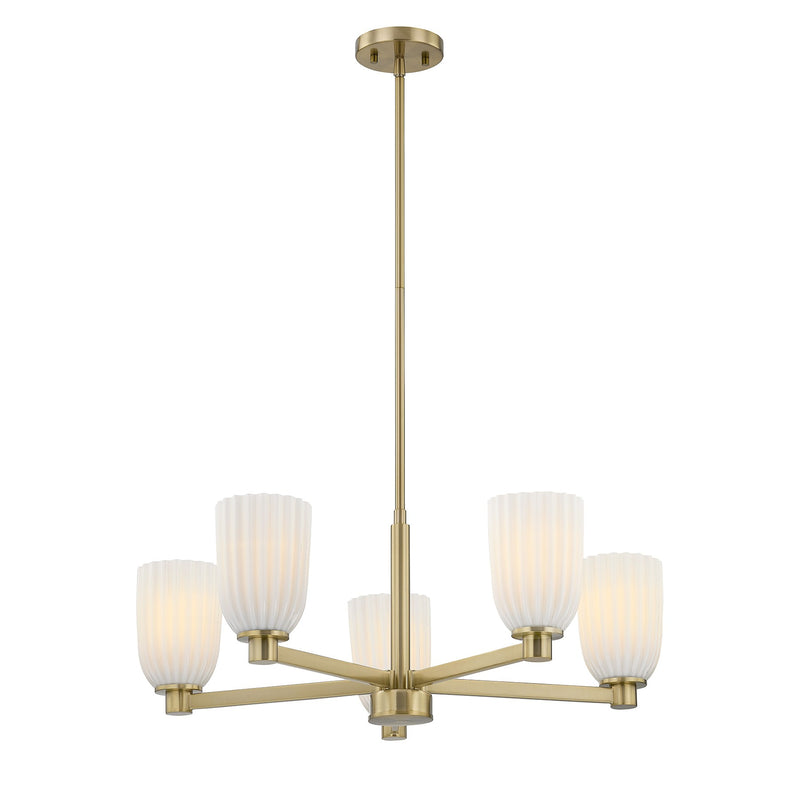 Savoy House 1-1246-5-127 Five Light Chandelier, Noble Brass (3)