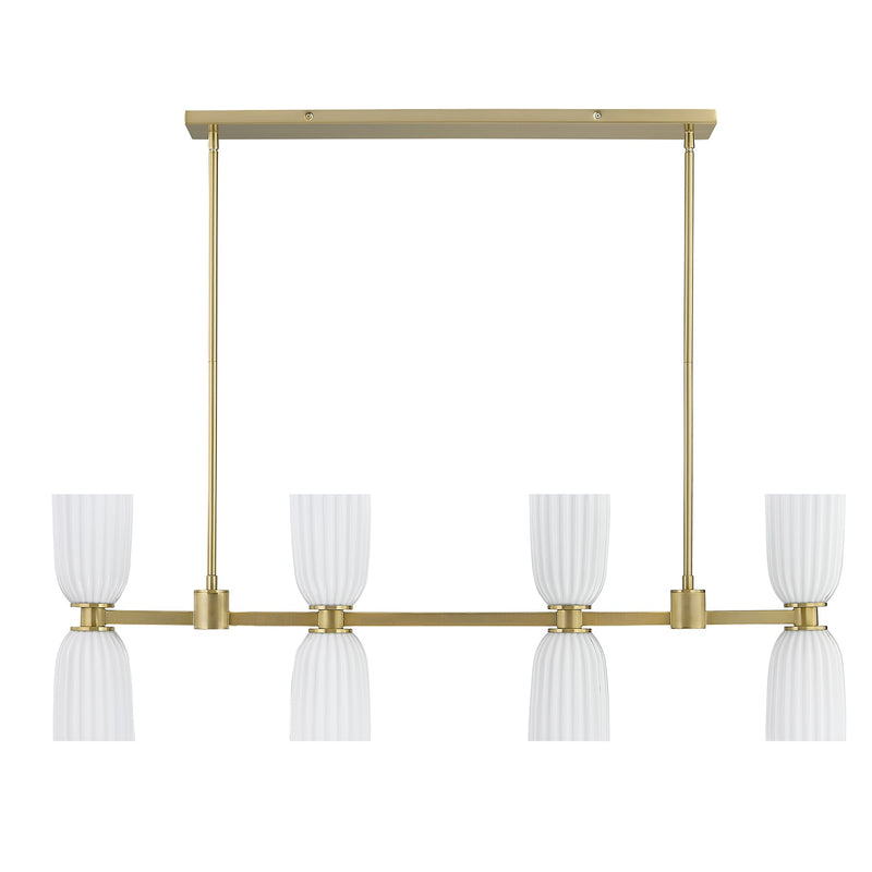 Savoy House 1-1249-8-127 Eight Light Linear Chandelier, Noble Brass (2)