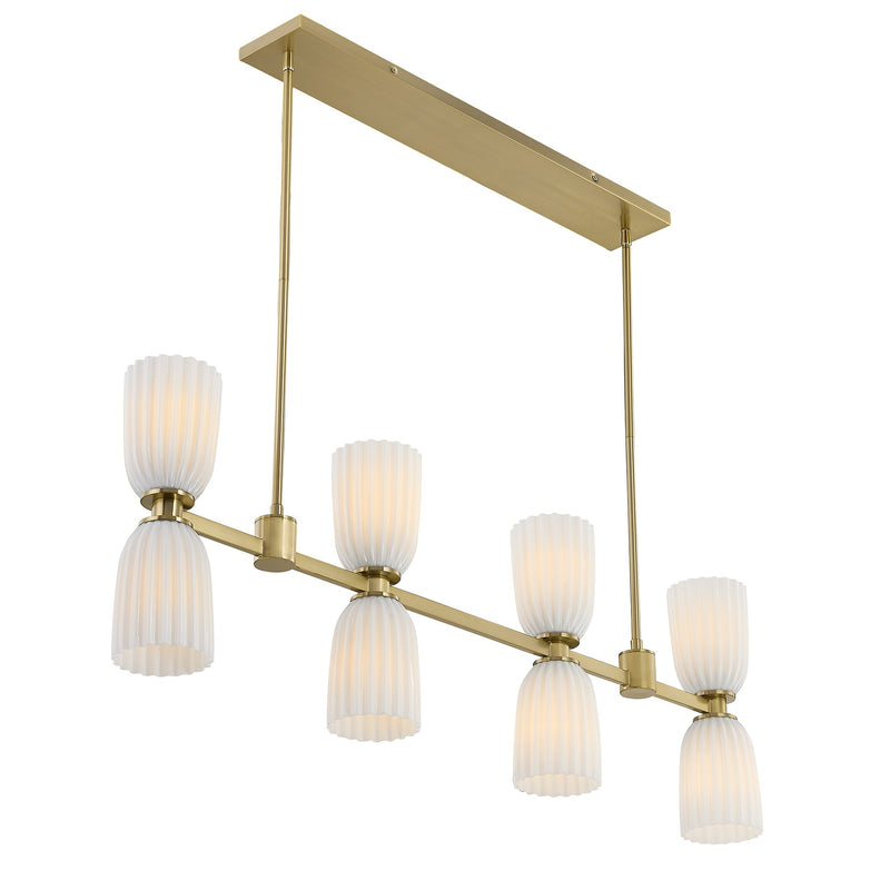 Savoy House 1-1249-8-127 Eight Light Linear Chandelier, Noble Brass (4)