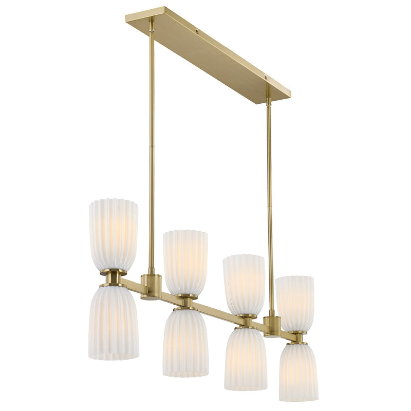 Savoy House 1-1249-8-127 Eight Light Linear Chandelier, Noble Brass (5)