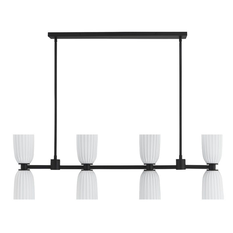 Savoy House 1-1249-8-89 Eight Light Linear Chandelier, Matte Black (2)