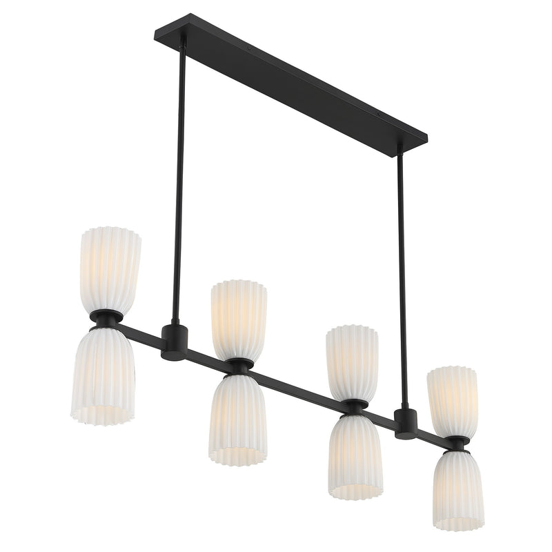 Savoy House 1-1249-8-89 Eight Light Linear Chandelier, Matte Black (4)