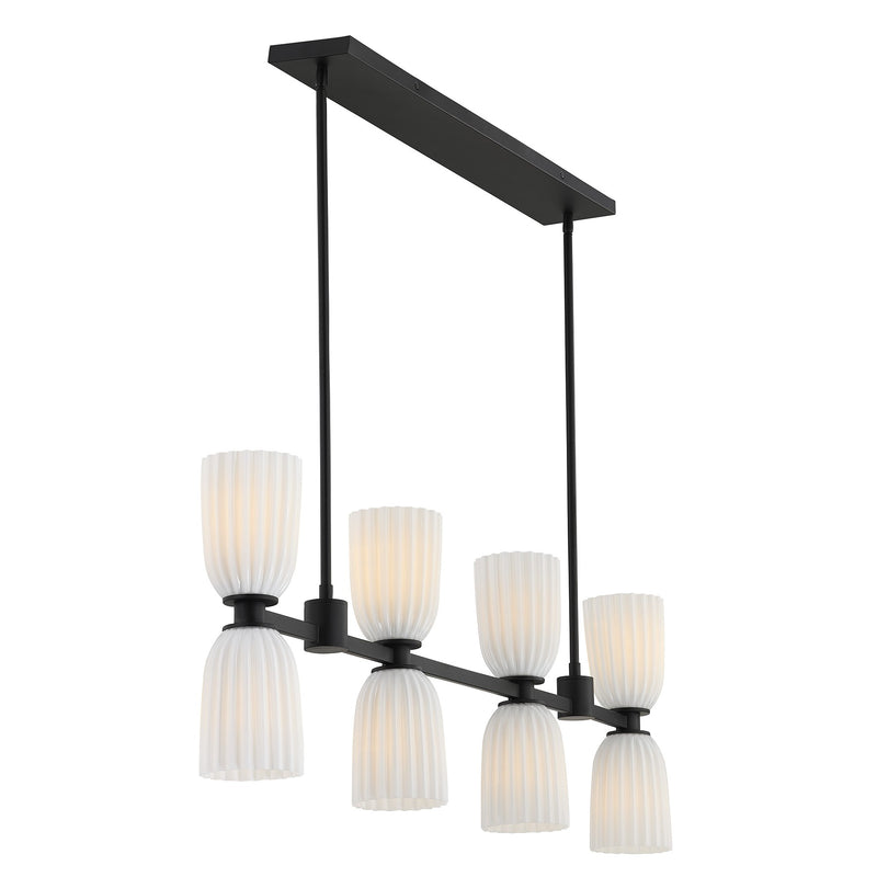 Savoy House 1-1249-8-89 Eight Light Linear Chandelier, Matte Black (6)
