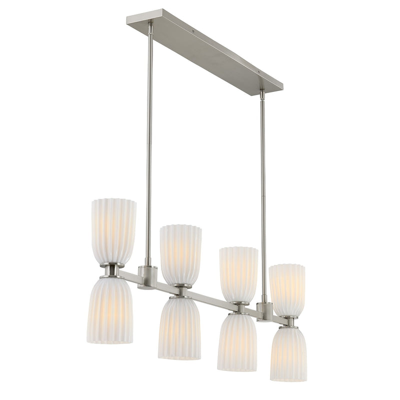 Savoy House 1-1249-8-SN Eight Light Linear Chandelier, Satin Nickel (5)