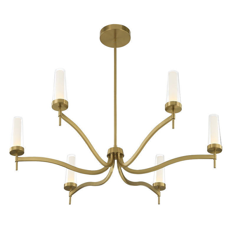 Savoy House 1-1464-6-322 LED Chandelier, Warm Brass (4)