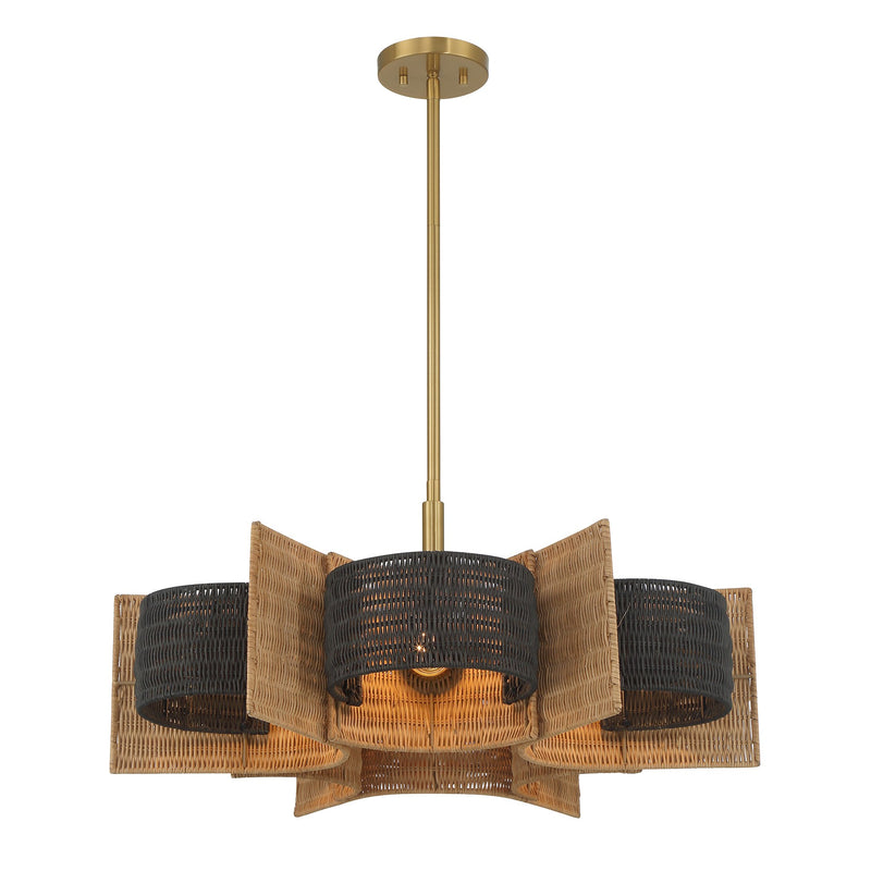 Savoy House 1-1466-6-322 Six Light Chandelier, Warm Brass (3)
