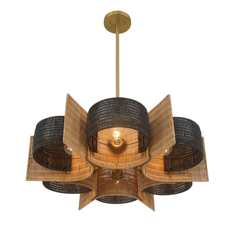 Savoy House 1-1466-6-322 Six Light Chandelier, Warm Brass (4)
