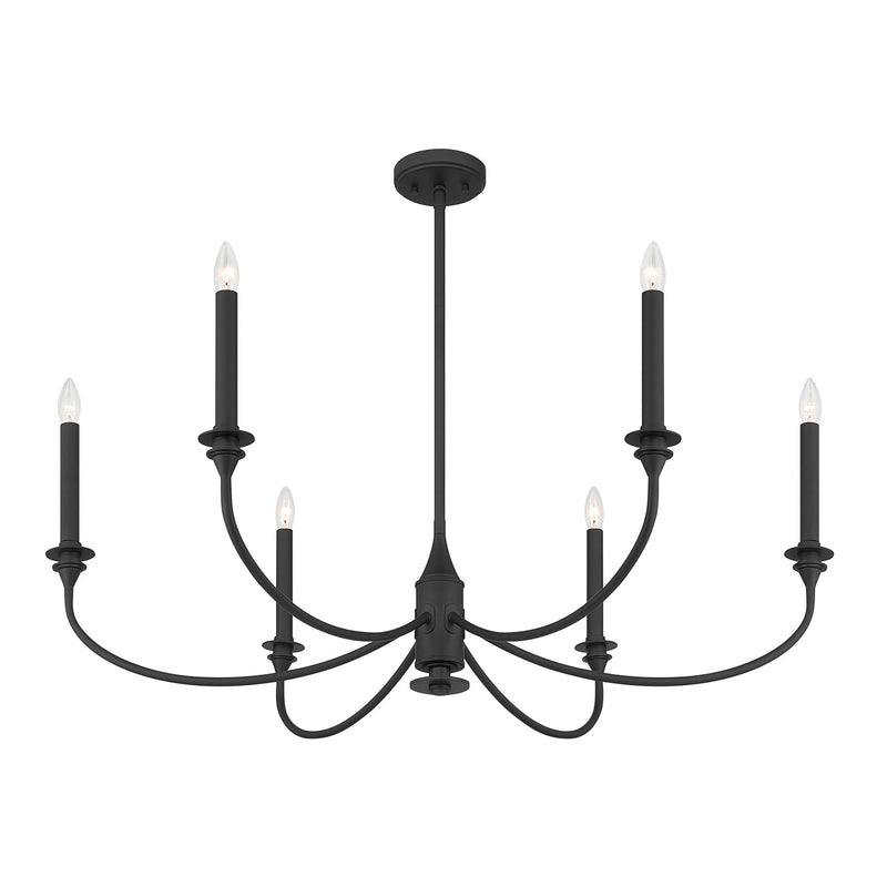 Savoy House 1-1500-6-89 Six Light Chandelier, Matte Black (4)