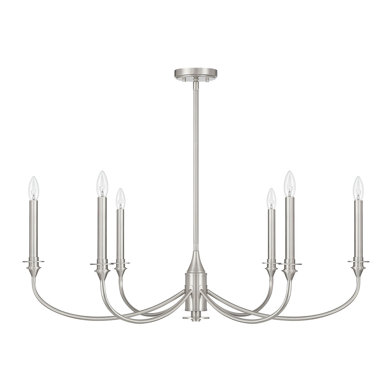 Savoy House 1-1500-6-SN Six Light Chandelier, Satin Nickel (2)