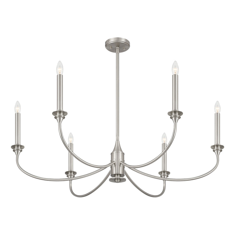 Savoy House 1-1500-6-SN Six Light Chandelier, Satin Nickel (4)