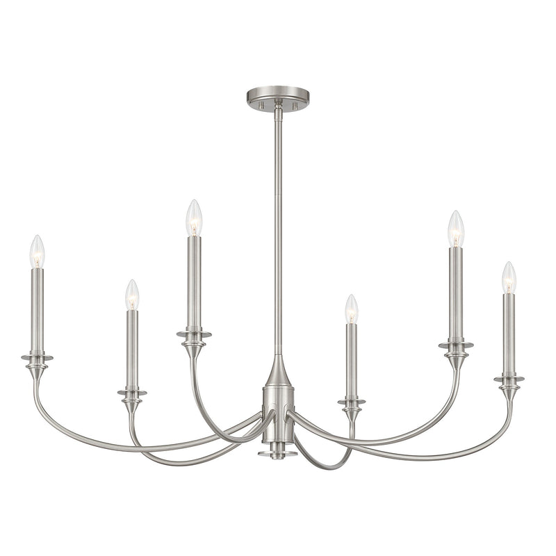 Savoy House 1-1500-6-SN Six Light Chandelier, Satin Nickel (5)