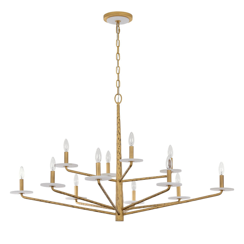 Savoy House 1-1966-12-60 12 Light Chandelier, Distressed Gold (2)