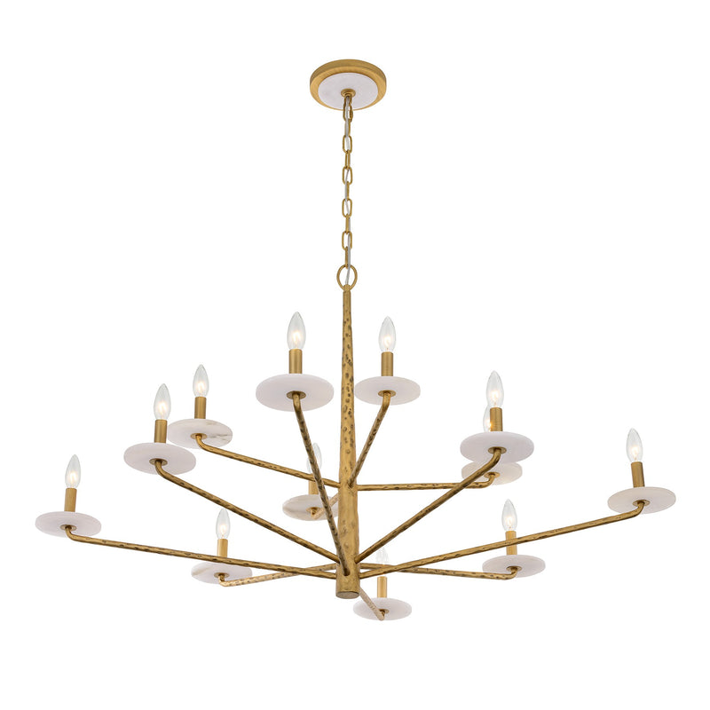 Savoy House 1-1966-12-60 12 Light Chandelier, Distressed Gold (4)