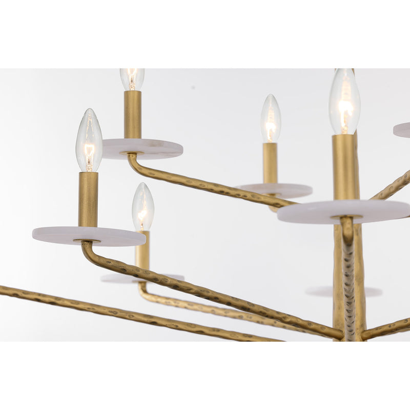 Savoy House 1-1966-12-60 12 Light Chandelier, Distressed Gold (5)