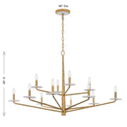 Savoy House 1-1966-12-60 12 Light Chandelier, Distressed Gold (6)