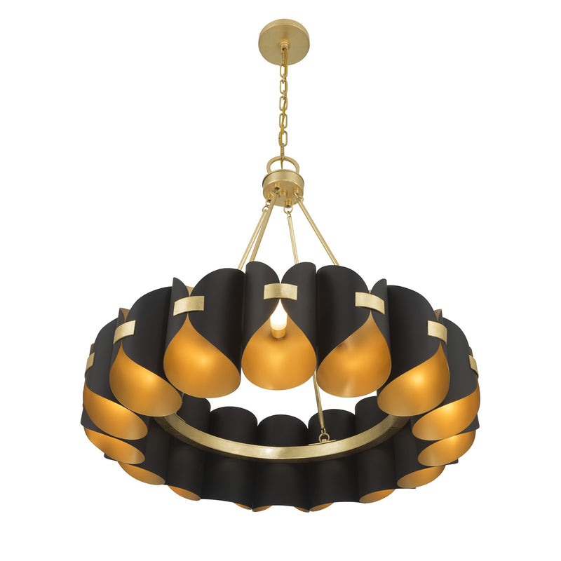Savoy House 1-2414-16-343 LED Chandelier, Black Cashmere/True Gold (4)