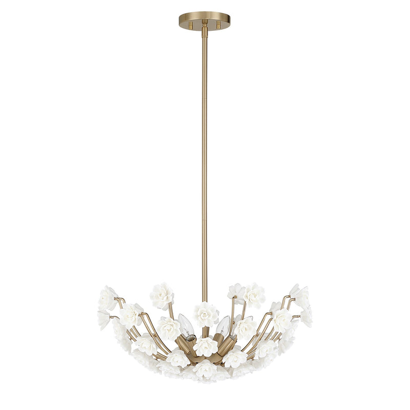 Savoy House 1-2500-4-127 Four Light Chandelier, Noble Brass (2)