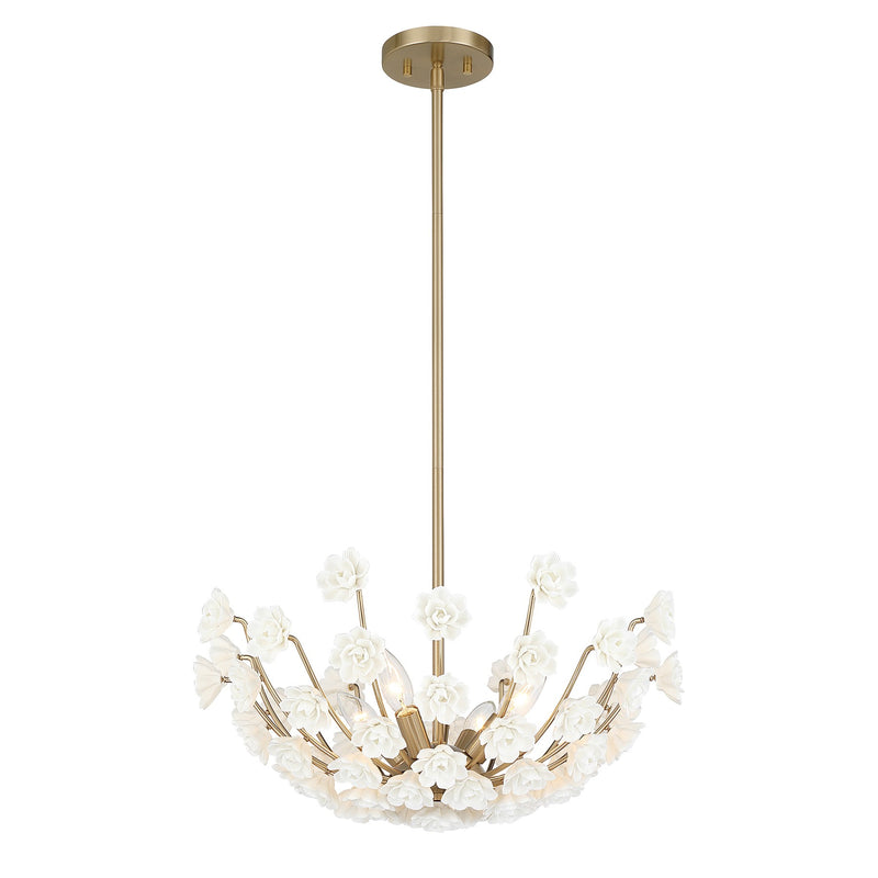 Savoy House 1-2500-4-127 Four Light Chandelier, Noble Brass (3)