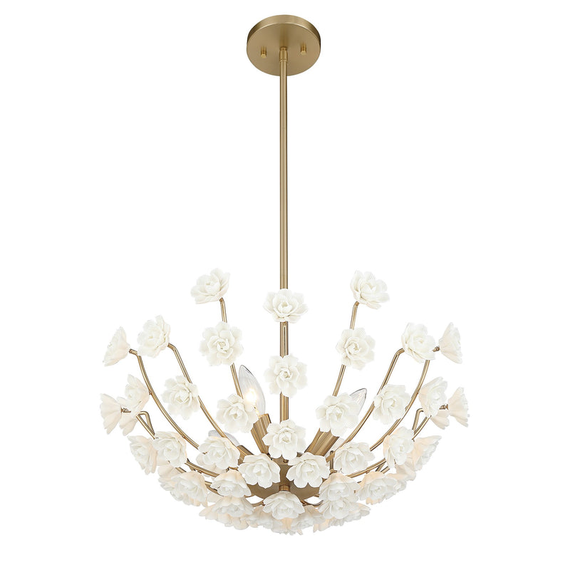 Savoy House 1-2500-4-127 Four Light Chandelier, Noble Brass (4)