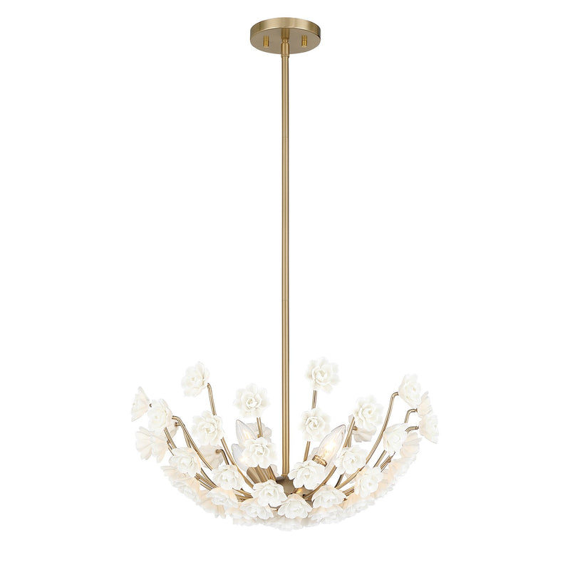 Savoy House 1-2500-4-127 Four Light Chandelier, Noble Brass (5)
