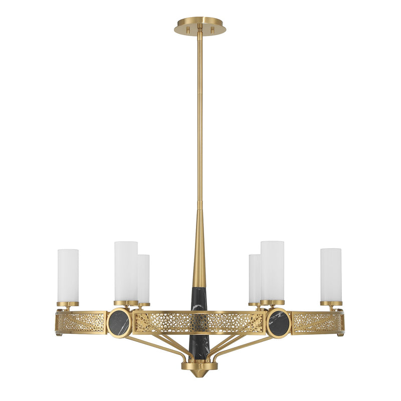 Savoy House 1-2914-6-322 Six Light Chandelier, Warm Brass (2)