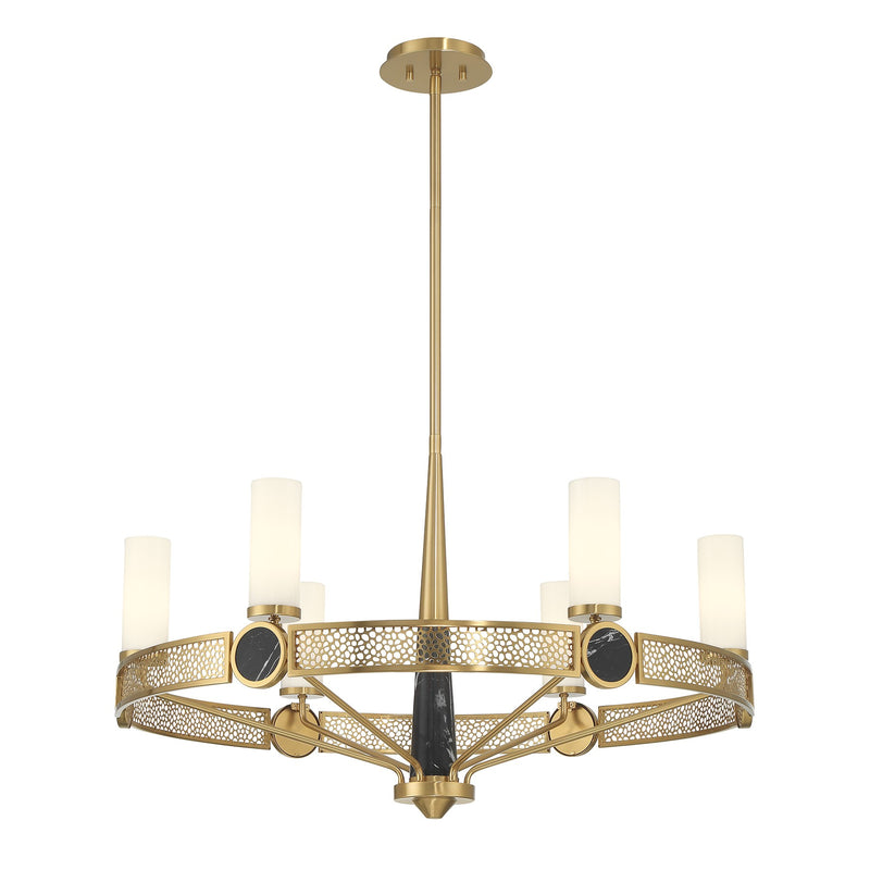Savoy House 1-2914-6-322 Six Light Chandelier, Warm Brass (3)