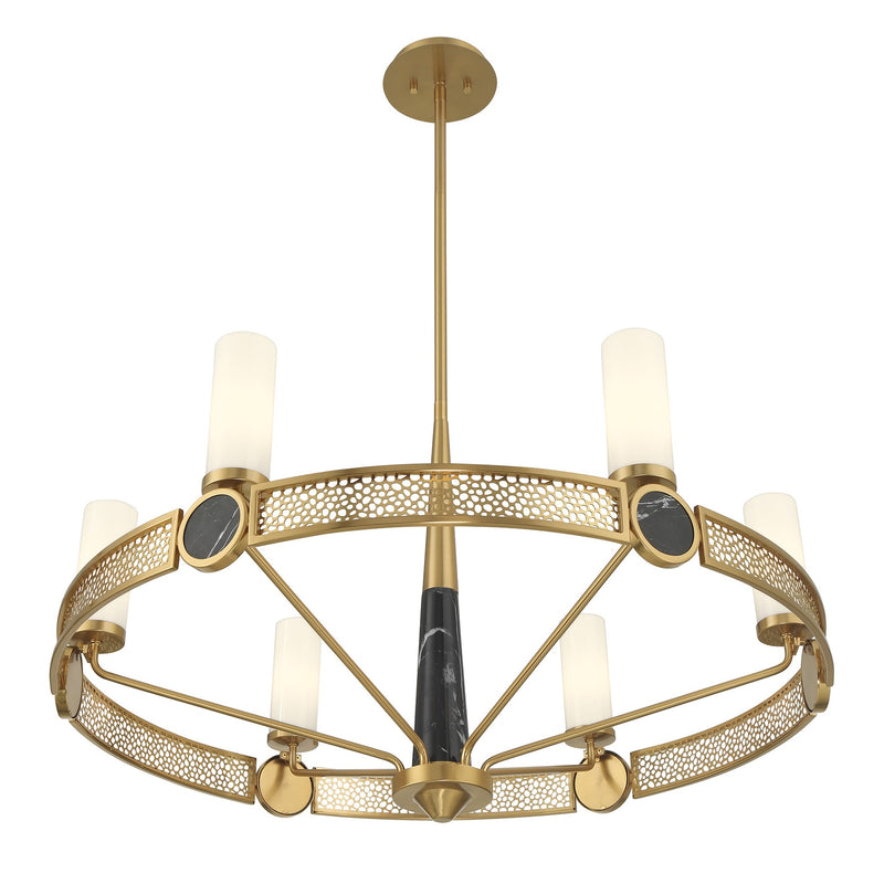 Savoy House 1-2914-6-322 Six Light Chandelier, Warm Brass (4)