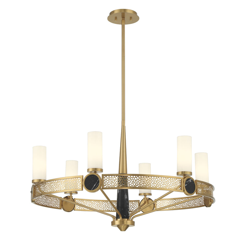 Savoy House 1-2914-6-322 Six Light Chandelier, Warm Brass (5)