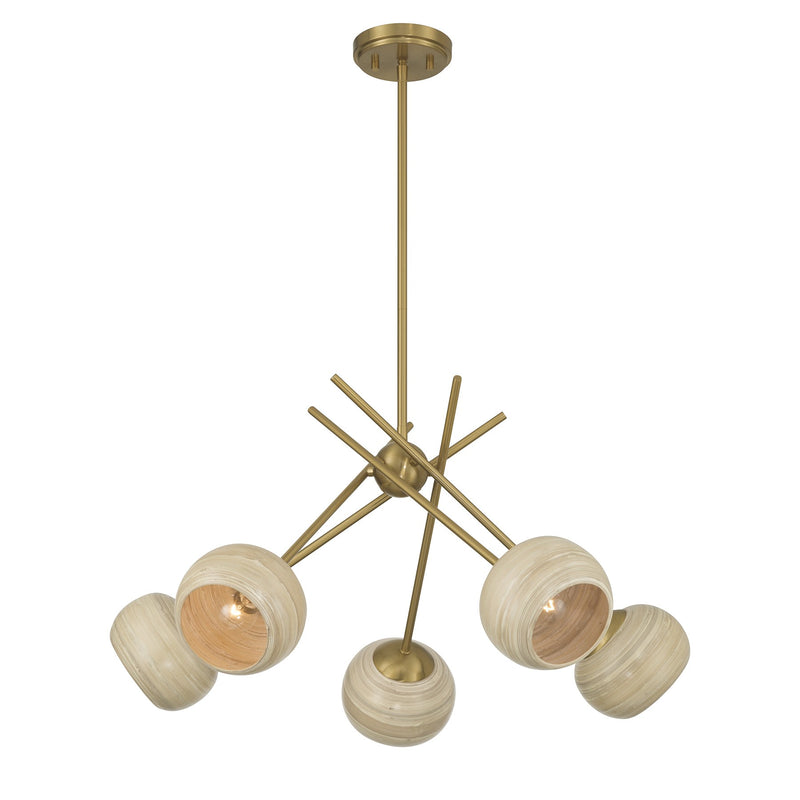 Savoy House 1-2968-5-322 Five Light Chandelier, Warm Brass (3)