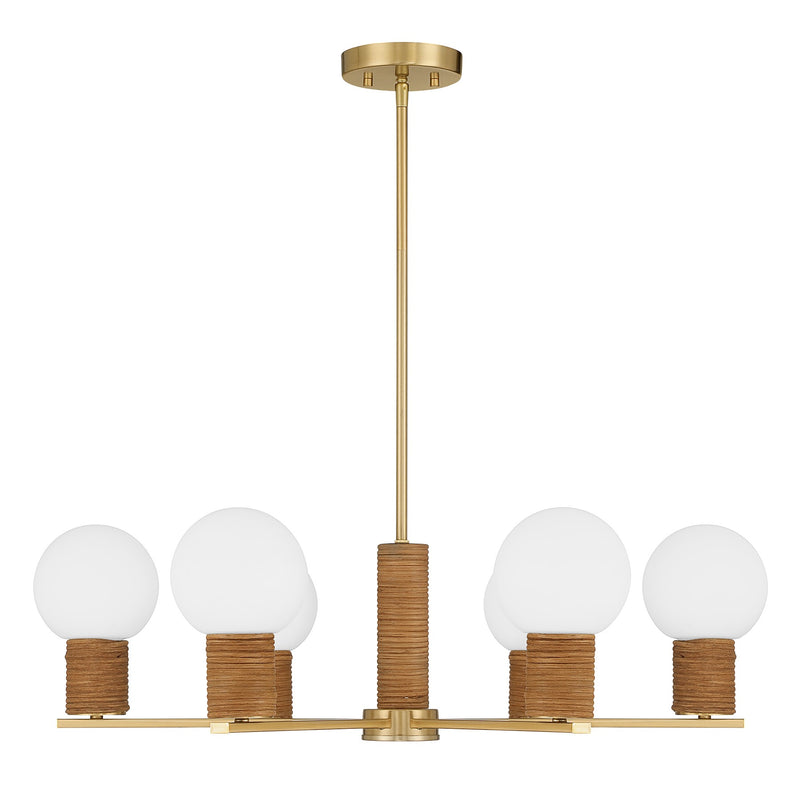 Savoy House 1-4080-6-322 Six Light Chandelier, Warm Brass (2)
