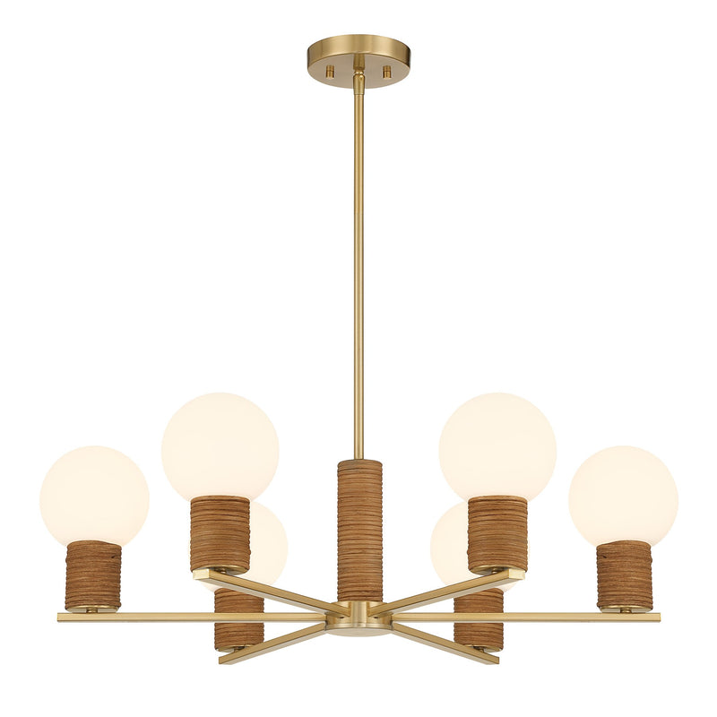 Savoy House 1-4080-6-322 Six Light Chandelier, Warm Brass (3)