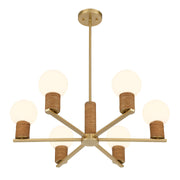 Savoy House 1-4080-6-322 Six Light Chandelier, Warm Brass (4)