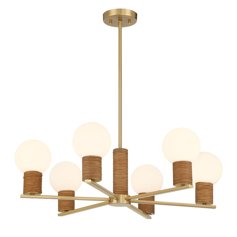 Savoy House 1-4080-6-322 Six Light Chandelier, Warm Brass (5)