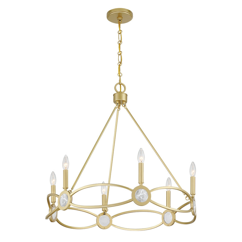 Savoy House 1-4101-6-328 Six Light Chandelier, Spun Gold (3)