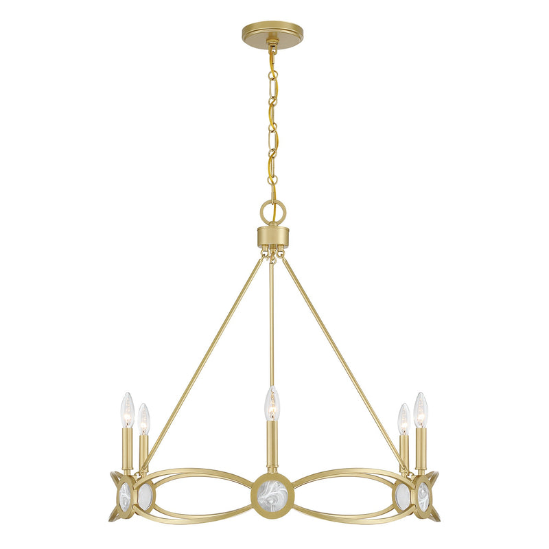 Savoy House 1-4101-6-328 Six Light Chandelier, Spun Gold (4)