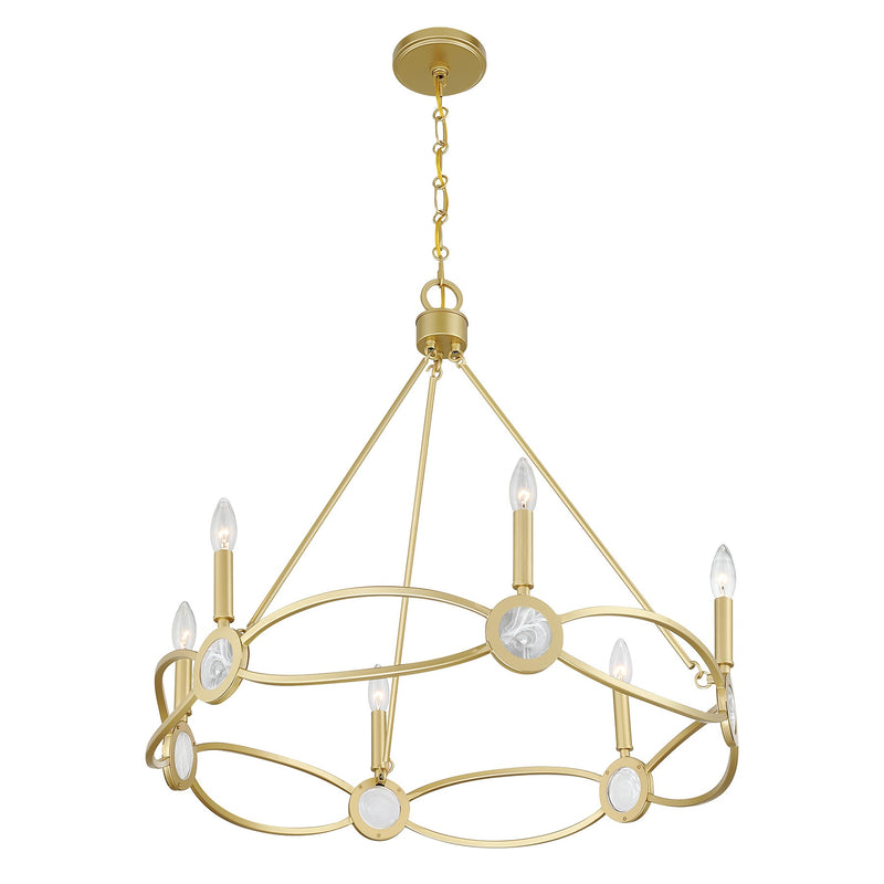 Savoy House 1-4101-6-328 Six Light Chandelier, Spun Gold (5)