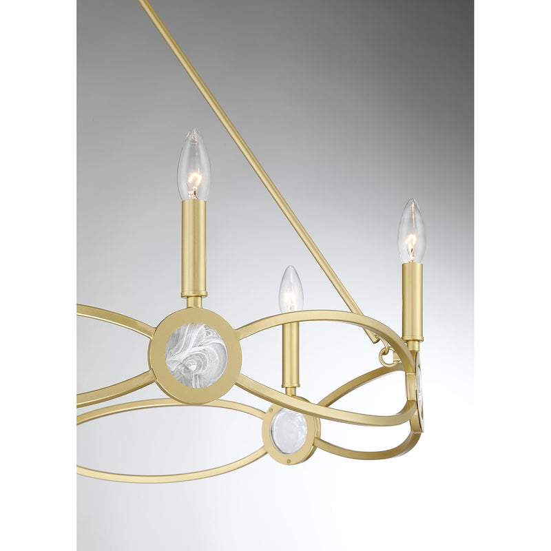Savoy House 1-4101-6-328 Six Light Chandelier, Spun Gold (6)