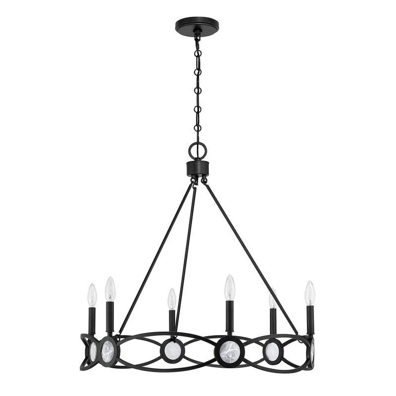 Savoy House 1-4101-6-89 Six Light Chandelier, Matte Black (2)