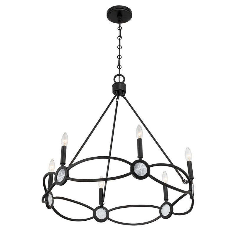 Savoy House 1-4101-6-89 Six Light Chandelier, Matte Black (4)