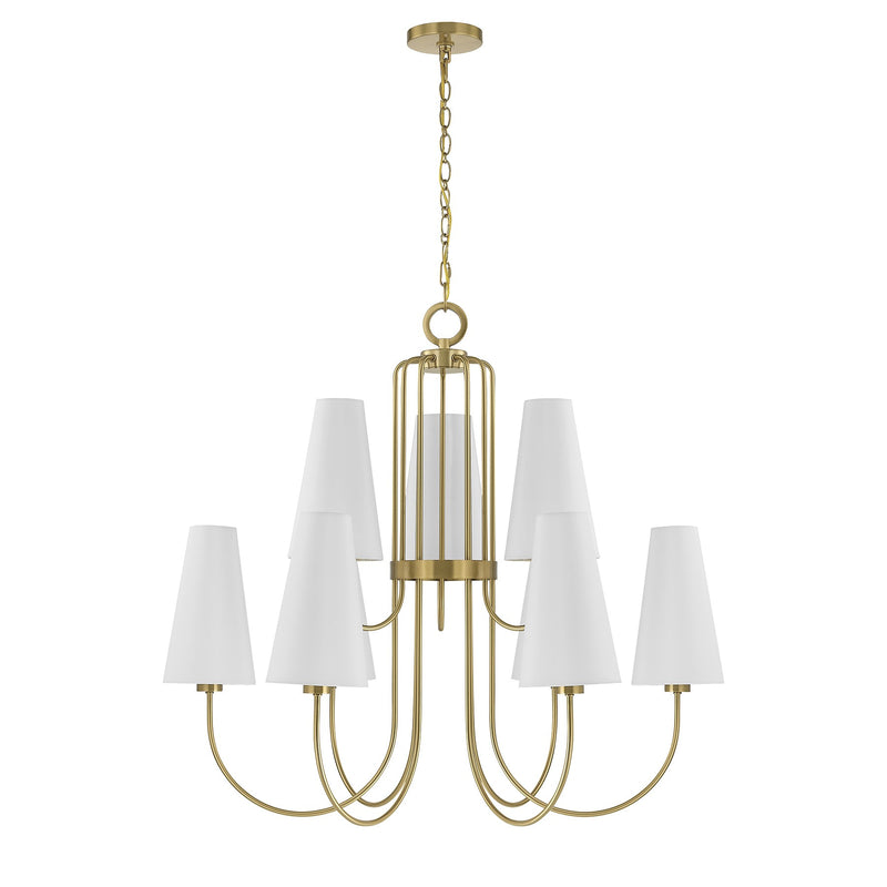 Savoy House 1-4701-9-322 Nine Light Chandelier, Warm Brass (2)