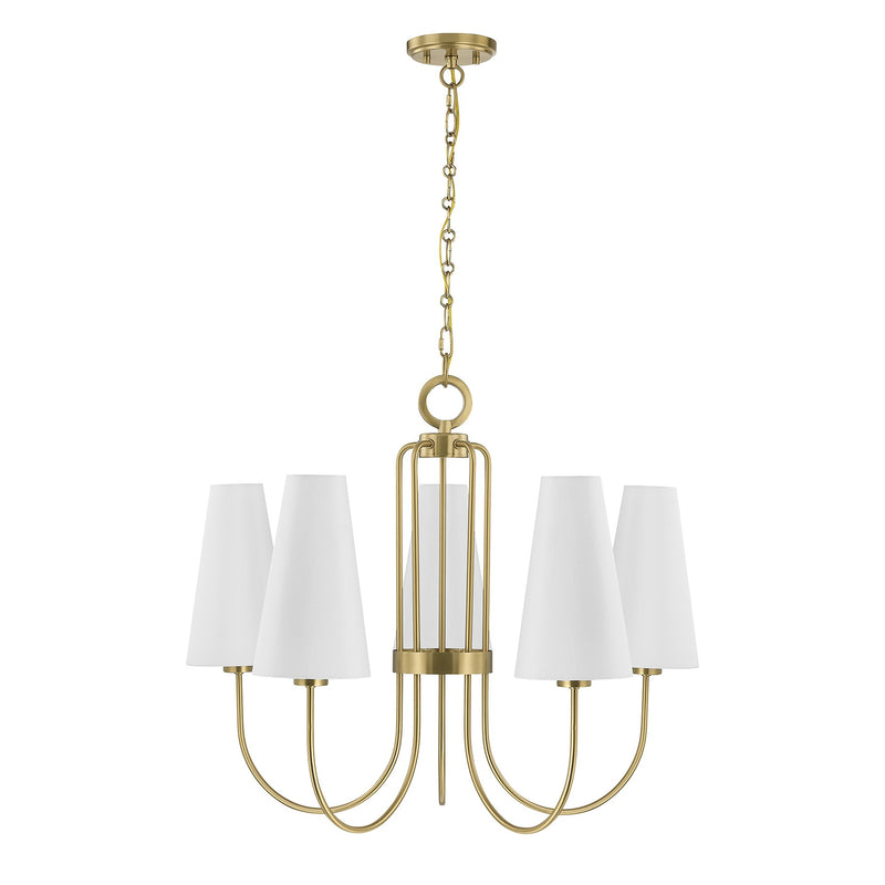 Savoy House 1-4703-5-322 Five Light Chandelier, Warm Brass (2)